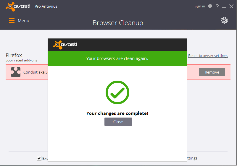 avast browser cleanup settings update